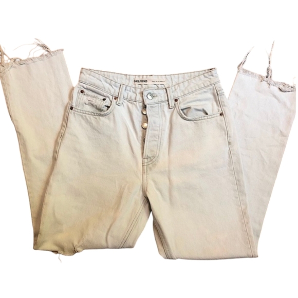 GRLFRND The Karolina distressed straight leg jeans button fly - Picture 1 of 7